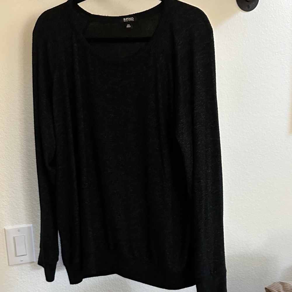 David Britton Buffalo Long Sleeve Black Top